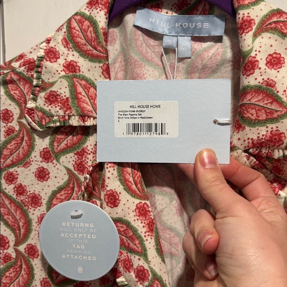 New NWT HILL HOUSE Eleni pajama set birch vine stripe size small - Picture 3 of 9
